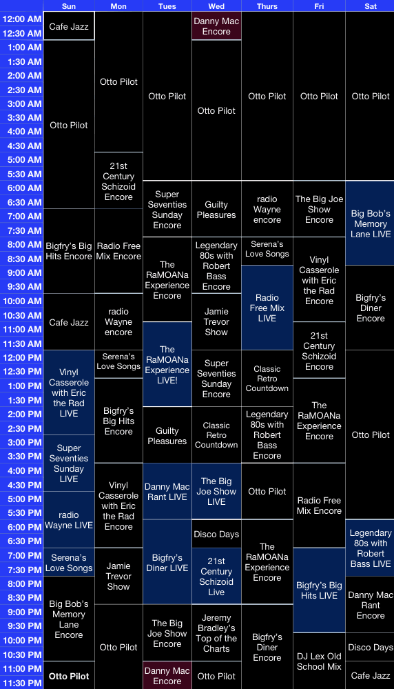 LG73 Schedule